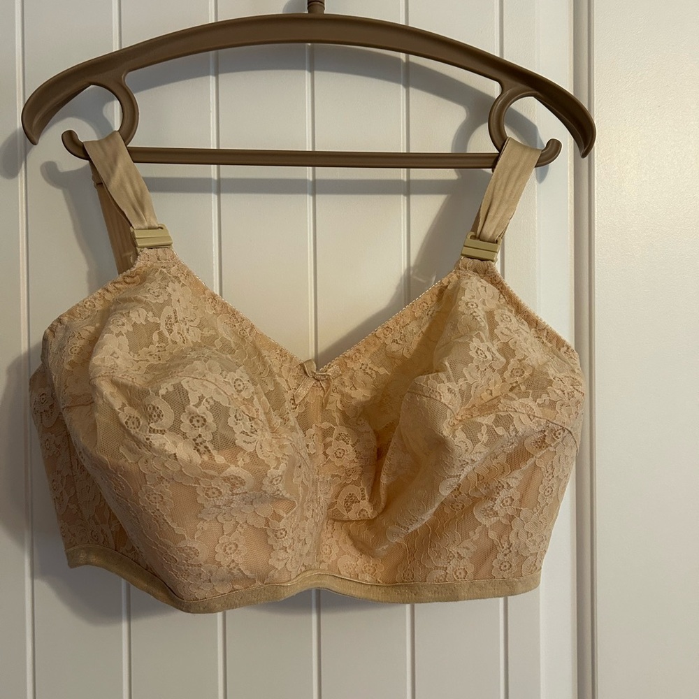 Lace Beige Bra with Adjustable Straps